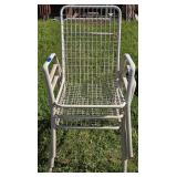 3 White Metal Chairs