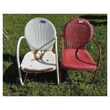Red Metal Chair, White Metal Chair