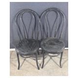 Black Metal Bentwood Bistro Chairs (2)