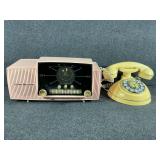G.E. A.M Clock Radio Princess Pink, Rotary Phone