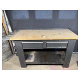 Craftsman Workbench Black Steel Base Wood Top