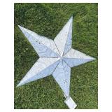 Distressed White Metal Barn Star W/Pressed Pattern