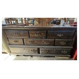 Vintage Dark Finish Wooden Dresser