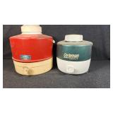 Vintage Thermos and Coleman coolers