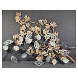 Plastic Dogwood Flower Wall Art, Metal Leaf Wall