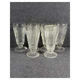 Ribbed Clear Glass Milkshake or Sundae Glasses (6)