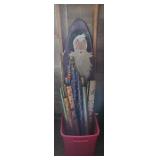 Wooden Santa Decoration, Tote with Christmas