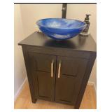 Bathroom Vanity with Blue bowl