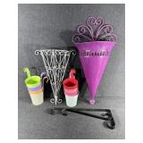 Metal Railing Planters,Metal Cone Wall Hangers