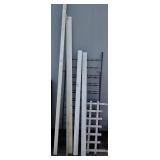 Black Metal Fence Pieces, White Vinyl Pieces