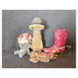 Resin Cowboy Boot, Resin Hiding Girl, Elephant