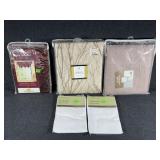 Valance(2),Fabric Shower Curtain,White Pillowcases