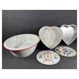 Baking Pans, Dipping Dishes,Enamel Wash Basin