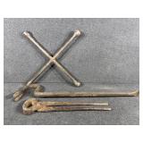 Large Metal Pry Bar,Blacksmith Style Tongs,Lug Wre