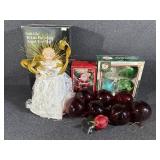 10 Lite Porcelain Angel Tree Topper, Ornaments