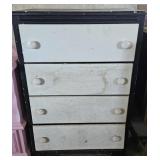 Black and White Wooden Four Drawer Dresser