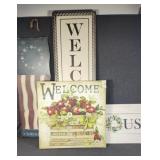 Welcome signs-canvas,metals wood