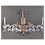 Cast Iron Floral Panel(2), Copper Colored Wall