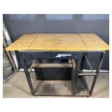 Rugged Black Work Cart/Bench Wood  Top