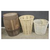 Wooden Barrel, Baskets (2)