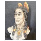 Native American Man Ceramic Bust