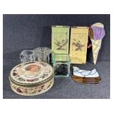 Candle Holders,Tin, Buttons, Stain Glass Pieces