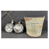 Metal Pail With Head Lights