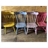 Multi-Colored Wooden Chairs