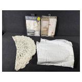 Vinyl Lace Look Tablecloth,Cushion Cover, Doily