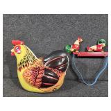 Vintage Hen Tin Litho Toy, Vintage Tin Litho