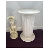 Garden Pedestal Decor, Resin Cherub Stand