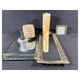 Mirrored Trays, Decorative Candles