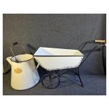 Metal Kettle Decor, Metal Wheelbarrow Decor
