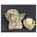 Resin Cherub Bust, Resin Hands Holding Candle