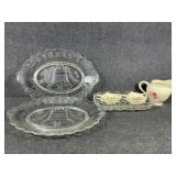Bicentennial Glass Bread Plates, Tea Service Set