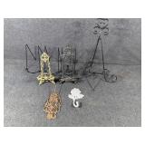 Plate Stands Wood and Metal, Easel,Hook