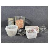 Glass Gems & Pebbles,Apothecary Jar,Music Box