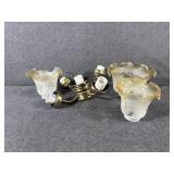 Gold-Tone Light Fixture 4 Arm