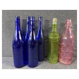 Colored Bottles- Green,Pink & Cobalt Blue
