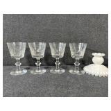 Stemmed Goblets(4),Milk Glass Candlestick Holder
