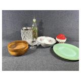 Cherry Sugar Holder, Oil Dispenser, Wooden Bowl