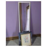 Tall Mirror, Christmas Wall Art, Floral Print