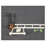 Vintage Wrought Iron and Wooden Courting Candle