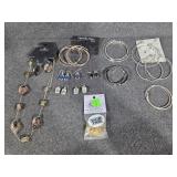 Hoop Earrings, Necklace with Matching Earrings,