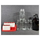 Milk Glass Spice Rack,64OZ  Growler Jug,Quart Jars