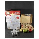 White Ceramic Tree,Christmas Bulbs, Italian Mini