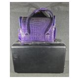 Purple Bag, Black Hard Shell Bag