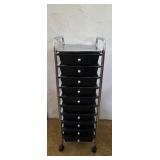 Metal Rolling Cart with Plastic Drawers