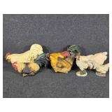 Roster and Hen Shelf Sitters (4)Resin