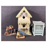 Decorative Birdhouse, Bird on A Base,Boyds Bears